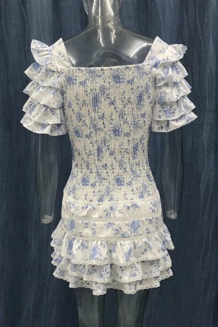 Jessica Bara Cooper Short Sleeve Ruffle Mini Dress Influencer Style