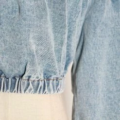 Summer Lovin' Jessica Bara Tayah Off The Shoulder Denim Crop Top