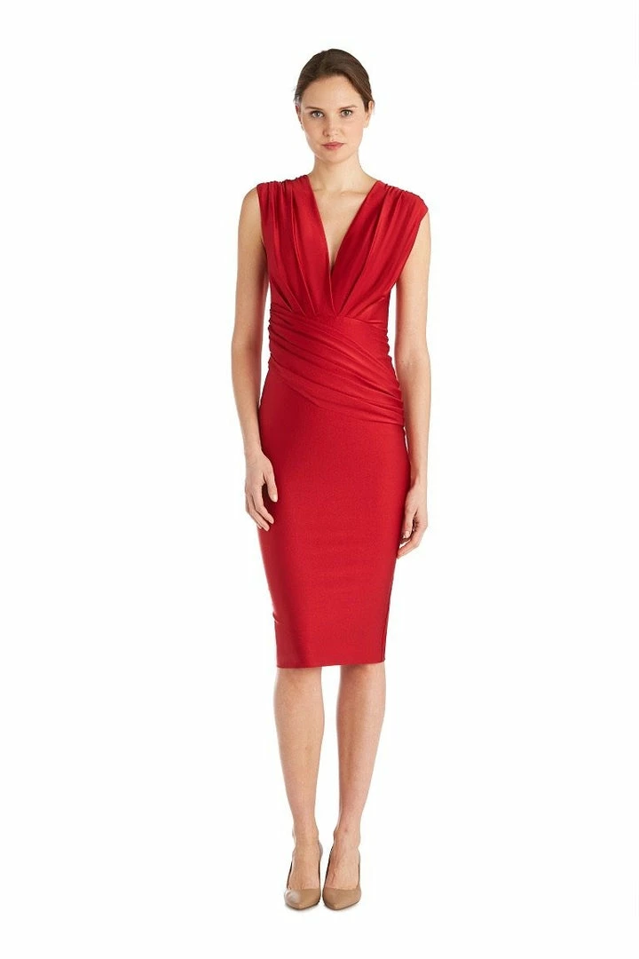 Reve Doll Essentials Jessica Bara Reese Draped Bodycon Midi Dress