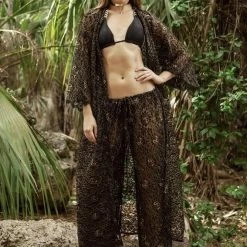 Cioccolato Gigi Lace Cardigan And Pant Two Piece Set