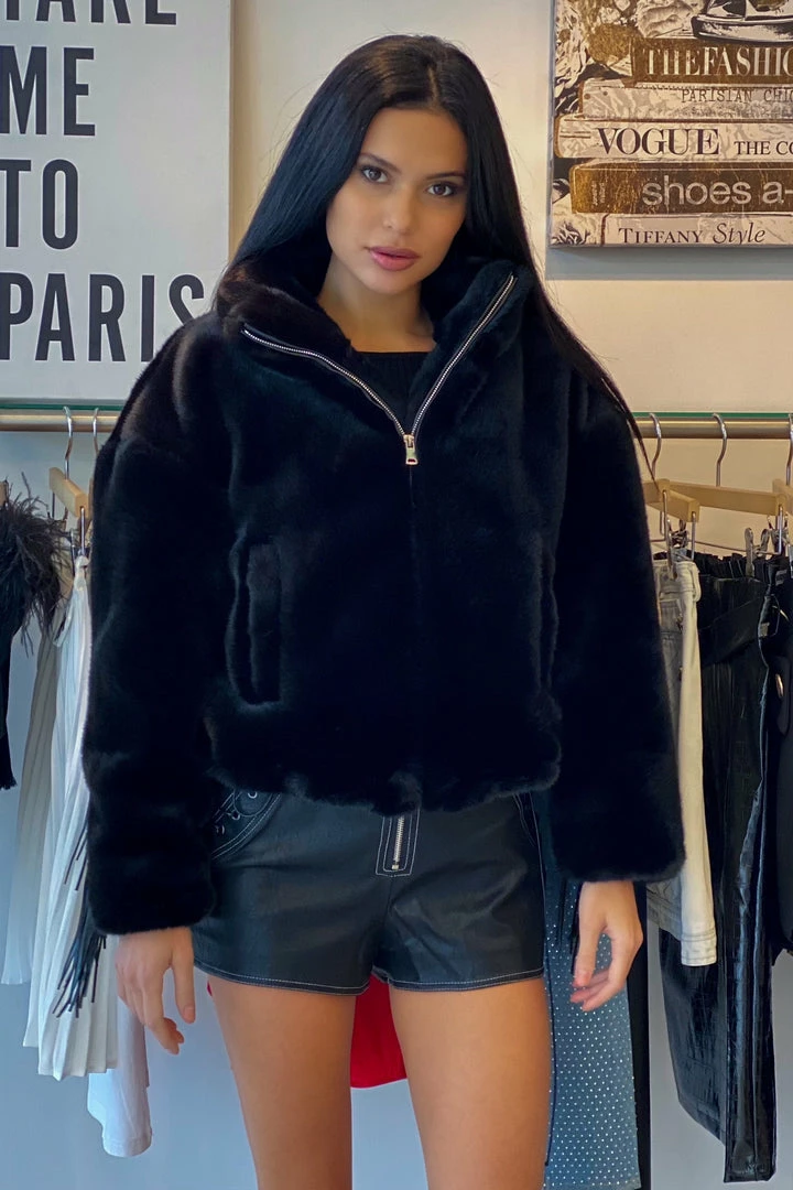 Reve Doll Essentials Jessica Bara Lexie Fringe Faux Fur Jacket