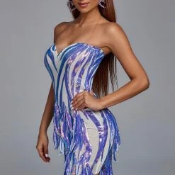 The Event Shop Jessica Bara Zelda Strapless Sequin Mini Dress