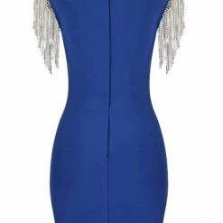 Jessica Bara Willow Bodycon Diamond Fringe Dress