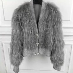 Jessica Bara Dolores Bow Button Fur Jacket Influencer Style