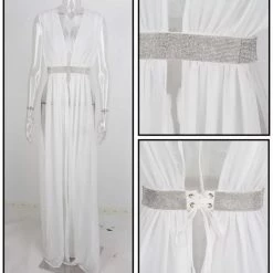 Poolside Essentials Jessica Bara Alie V Neck Rhinestone Cover Up