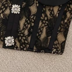 Jessica Bara Marika Lace Rhinestone Bustier Top