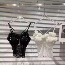 Jessica Bara Celeste Pearl Lace Tank Top Influencer Style