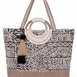 Influencer Style America And Beyond Printed Straw Tote