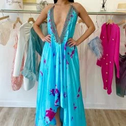 Summer Lovin' Colors Of Fashion 3 Way Tie Dye Embellished Maxi Dress