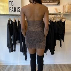 Jessica Bara Shelia Sparkling Mesh Mini Dress Influencer Style