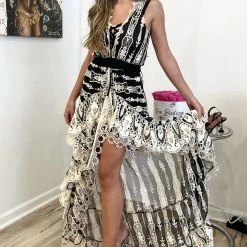 Antica Sartoria Lorenza Sleeveless Lace Maxi Dress