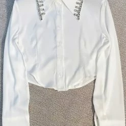 Reve Doll Essentials Jessica Bara Tedi Diamond Collar Button Down Shirt