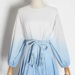 Summer Lovin' Jessica Bara Peggy Pleated Long Sleeve Belted Mini Dress