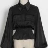 Reve Doll Essentials Jessica Bara Kris Long Sleeve Silk Blouse
