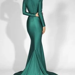Influencer Style Jessica Bara Brunney Long Sleeve Gown