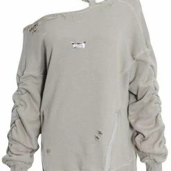 Reve Doll Essentials Jessica Bara Demi Cold Shoulder Chain Choker Sweatshirt