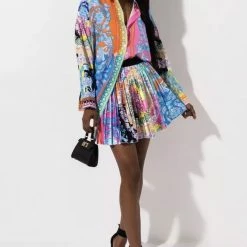 Jessica Bara Gigi Printed Blouse And Skirt Two Piece Set Influencer Style