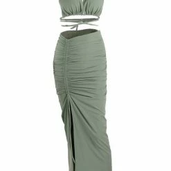 Jessica Bara Sutton Strappy Ruched Top And Skirt Two Piece Set Summer Lovin'