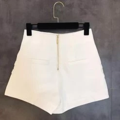 Jessica Bara Virginia High Waisted Gold Button Shorts Reve Doll Essentials