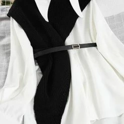 Jessica Bara Camille Button Down Sweater Vest Shirt Dress Reve Doll Essentials