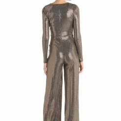 The Event Shop Jessica Bara Aneta V Neck Sequin Jumpsuit
