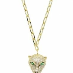 Accessories Jessica Bara Jackie Jaguar Crystal Pendant Necklace