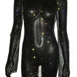 Summer Lovin' Jessica Bara Myla Long Sleeve Rhinestone Mini Cover Up