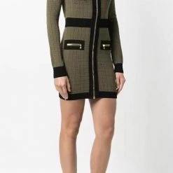 Jessica Bara Marley Off The Shoulder Knit Zip Dress