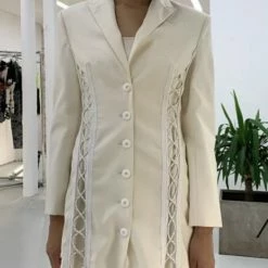 Jessica Bara Francis Lace Up Blazer Mini Dress The 9-5 Shop