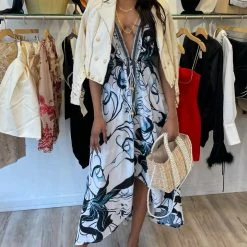 Summer Lovin' Kareena Turks And Caicos Halter Neck Embellished Maxi Dress