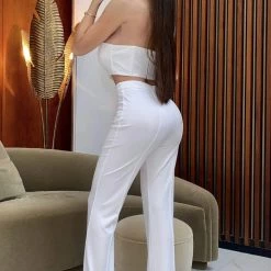 Jenna Jenovich Jessica Bara Myra Crop Top And Pant Two Piece Set