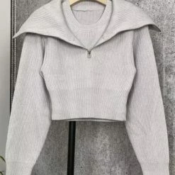 ReveBoutique Reve Doll Essentials Jessica Bara Lewis Long Sleeve Two Piece Knit Crop Top