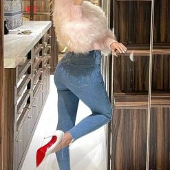 Jessica Bara Dolores Bow Button Fur Jacket Influencer Style