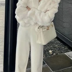 The Event Shop Jessica Bara Ashleigh Cropped Faux Fur Coat