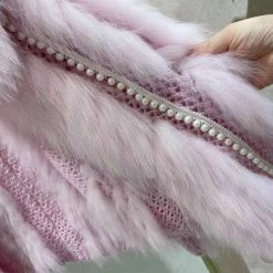 Jessica Bara Gwyneth Oversized Lapel Fur Jacket