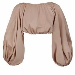 Jessica Bara Ellaria Backless Puff Sleeve Crop Top Best Sellers