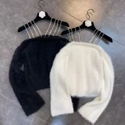 Birthday Suit Jessica Bara Layla Rhinestone Strappy Fuzzy Sweater