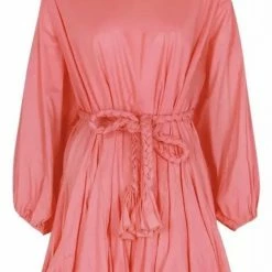 Summer Lovin' Jessica Bara Peggy Pleated Long Sleeve Belted Mini Dress