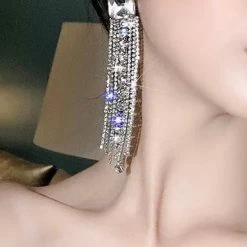 Jessica Bara Lindsey Rhinestone Fringe Earrings