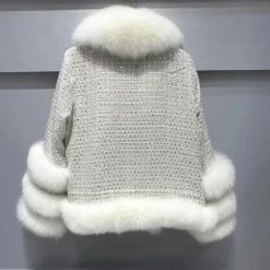 Jessica Bara Nakita Fur And Sequin Coat