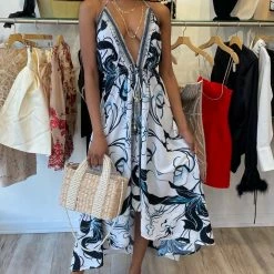 Summer Lovin' Kareena Turks And Caicos Halter Neck Embellished Maxi Dress