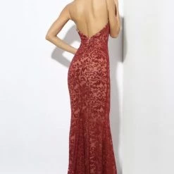 Jessica Bara Cindie V Neck Floral Glitter Bodycon Gown