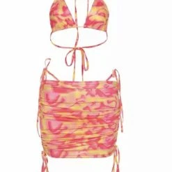 Jessica Bara Palmer Printed Bikini Top And Skirt Two Piece Set