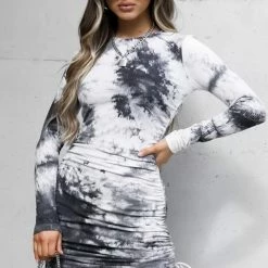 Jessica Bara Candace Tie Dye Long Sleeve Mini Dress Summer Lovin'