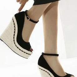 Shoes Jessica Bara Tommie Open Toe Ankle Strap Wedges