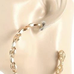 Reve Doll Essentials Jessica Bara Becca Chain Link Hoop Earrings