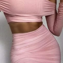 Influencer Style Jessica Bara Carli Crop Top And Skirt Two Piece Set