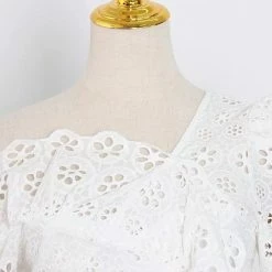 Jessica Bara Elizabith One Shoulder Eyelet Top Reve Doll Essentials