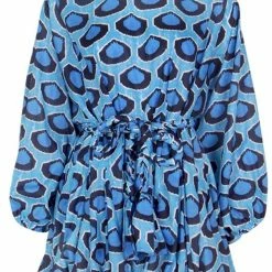 Summer Lovin' Jessica Bara Peggy Pleated Long Sleeve Belted Mini Dress