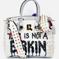 Anca Barbu Handpainted Not A Birkin Croc Handbag